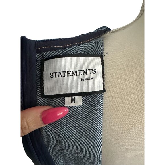 STATEMENTS BY ESTHER Denim Modest A Line Dress Size Medium - Picture 9 of 10